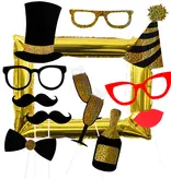 Photo Booth Props met Gouden Fotolijst Party (12st)