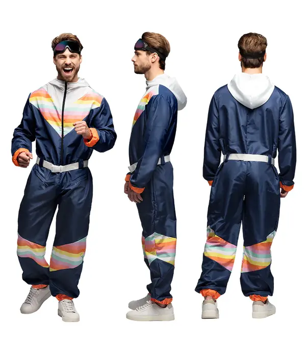 Ski Outfit Snow Dude Retro Blauw