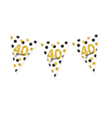 Vlaggenlijn Celebration 40 Jaar Wit/Goud/Zwart