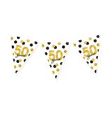 Vlaggenlijn Celebration 50 Jaar Wit/Goud/Zwart