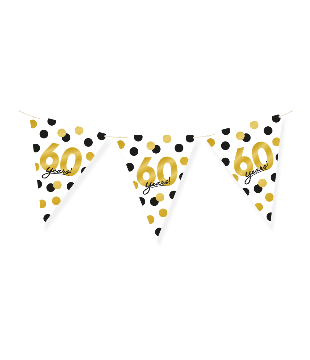 Vlaggenlijn Celebration 60 Jaar Wit/Goud/Zwart afbeelding