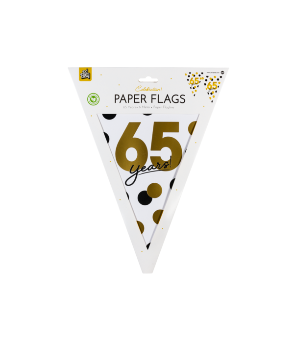 Vlaggenlijn Celebration 65 Jaar Wit/Goud/Zwart