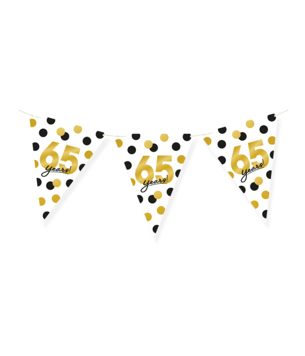 Vlaggenlijn Celebration 65 Jaar Wit/Goud/Zwart
