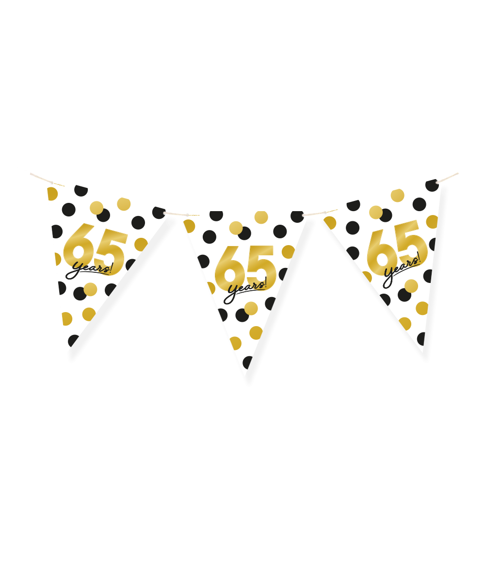 Vlaggenlijn Celebration 65 Jaar Wit/Goud/Zwart