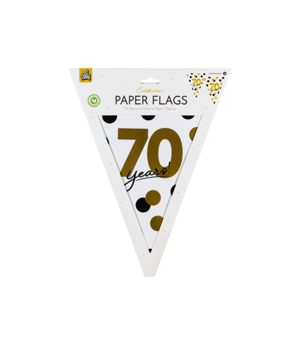 Vlaggenlijn Celebration 70 Jaar Wit/Goud/Zwart