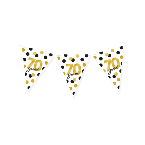 Vlaggenlijn Celebration 70 Jaar Wit/Goud/Zwart
