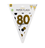 Vlaggenlijn Celebration 80 Jaar Wit/Goud/Zwart