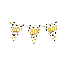 Vlaggenlijn Celebration 80 Jaar Wit/Goud/Zwart