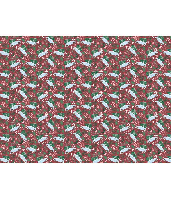 Inpakpapier Kerst Auto Rood (70x200cm)