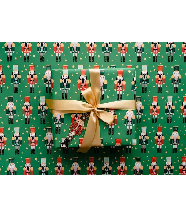 Inpakpapier Kerst Nutcracker Groen (70x200cm)