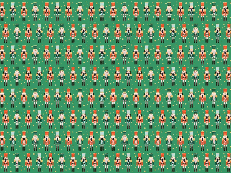 Inpakpapier Kerst Nutcracker Groen (70x200cm) afbeelding