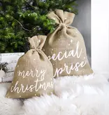 Jute Zak Merry Christmas (30x42cm)