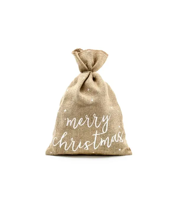 Jute Zak Merry Christmas (30x42cm)