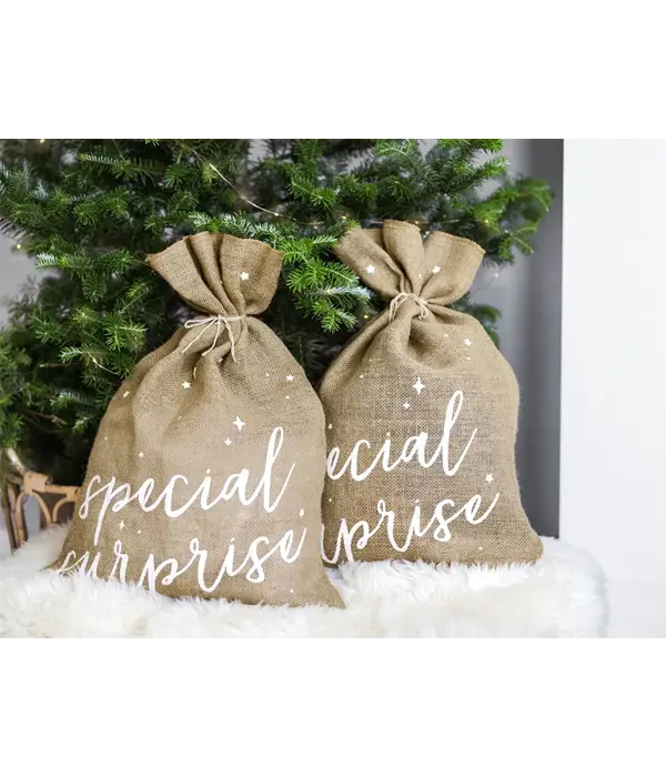 Jute Kerstman Zak Special Surprise (40x55cm)