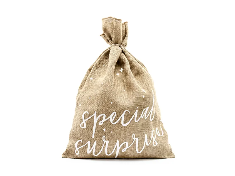 Jute Kerstman Zak Special Surprise (40x55cm) afbeelding