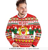 Foute Kerst Sweater Merry Christmas Rendier Rood Heren
