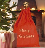 Cadeauzak Merry Christmas Santa Rood (60x95cm)