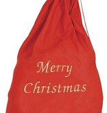 Cadeauzak Merry Christmas Santa Rood (60x95cm)