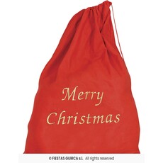 Cadeauzak Merry Christmas Santa Rood (60x95cm)