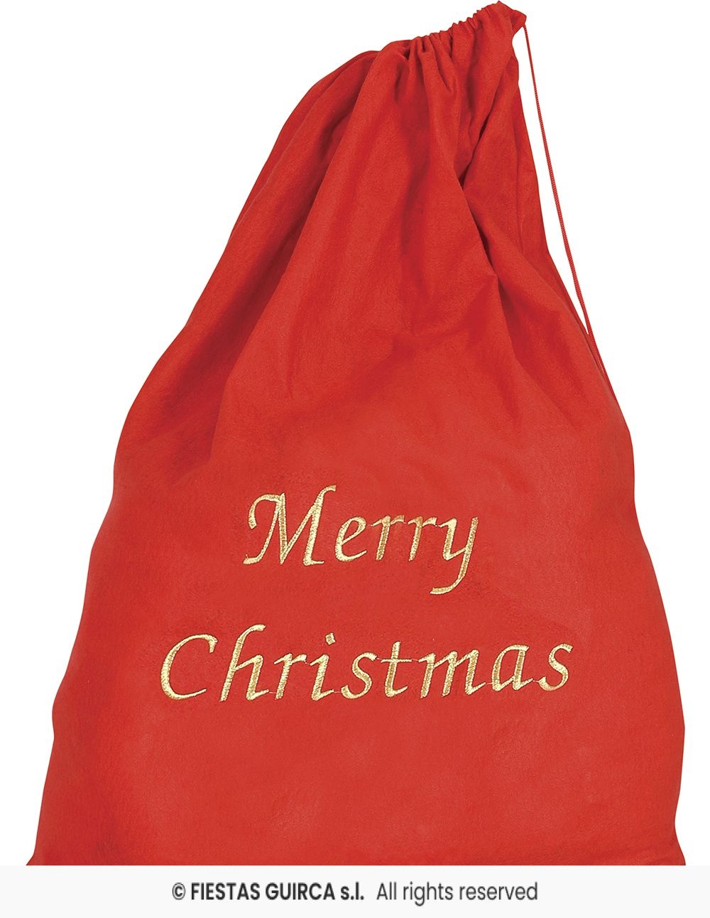 Cadeauzak Merry Christmas Santa Rood (60x95cm)
