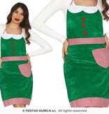 Kerst Schort Elf Fluweel Groen Vrouw