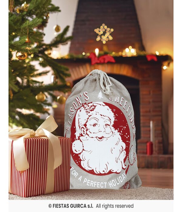 Cadeauzak Kerstman Grijs Greetings (40x55cm)