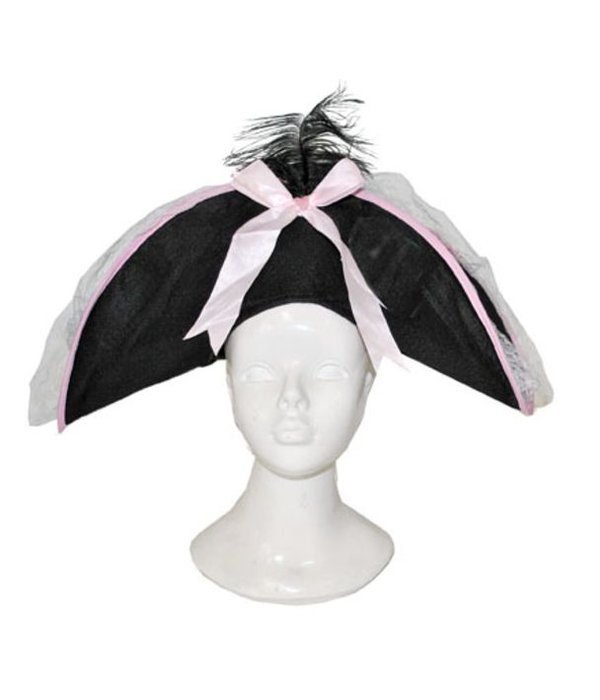 Piratenhoed zwart/roze