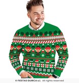 Kerst Sweater Elfjes Cartoon Groen Heren