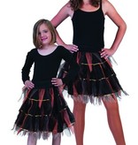 Petticoat zwart / oranje goud gestreept kind