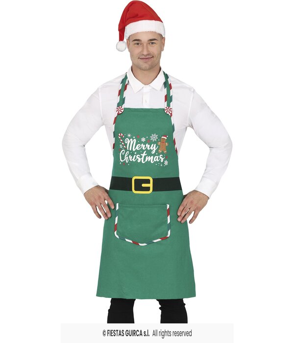 Kerst Schort Elf Merry Christmas Groen