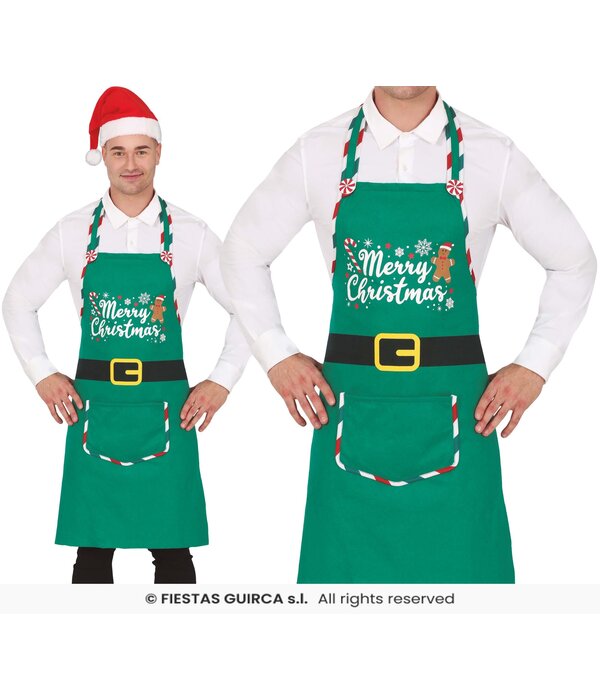 Kerst Schort Elf Merry Christmas Groen