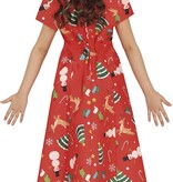 Kerst Jurkje X-Mas Symbolen Rood Meisje