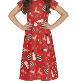 Kerst Jurkje X-Mas Symbolen Rood Meisje