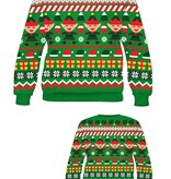 Foute Kerst Sweater Elfjes Cartoon Groen Dames