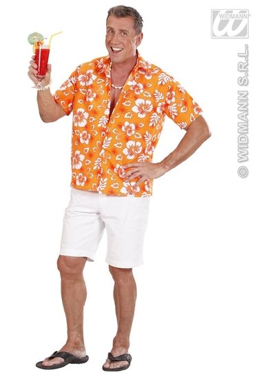 Hawaii shirt oranje afbeelding