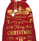 Cadeauzak Merry Christmas Luxe Rood/Goud (60x95cm)