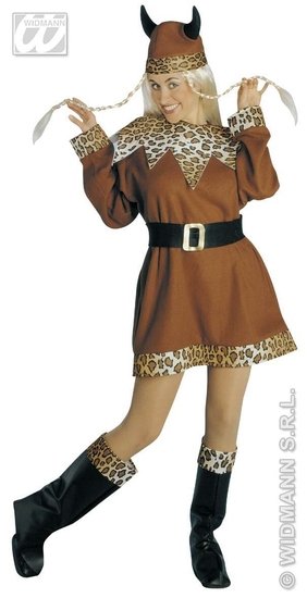 Noorse Viking vrouw kostuum 4-delig afbeelding