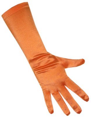 Handschoenen satijn stretch luxe oranje