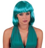 Pruik bobline turquoise