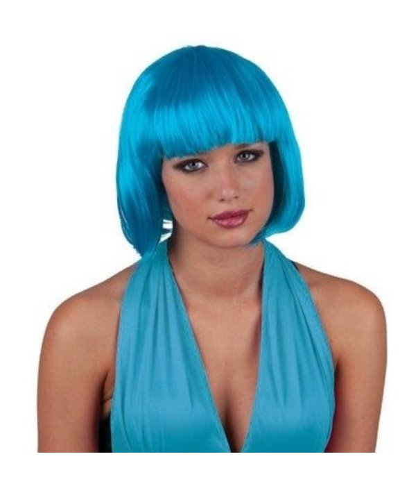Pruik bobline felblauw