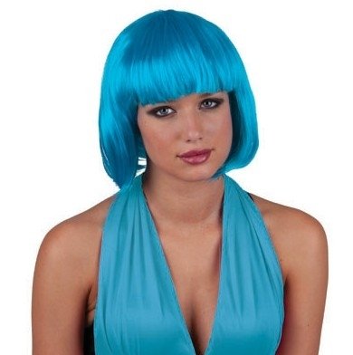 Pruik bobline felblauw afbeelding