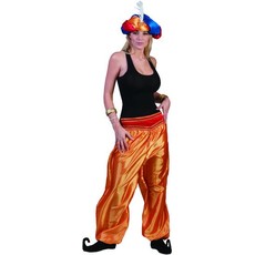 Broek Ali Baba Vrouw deluxe goud/oranje