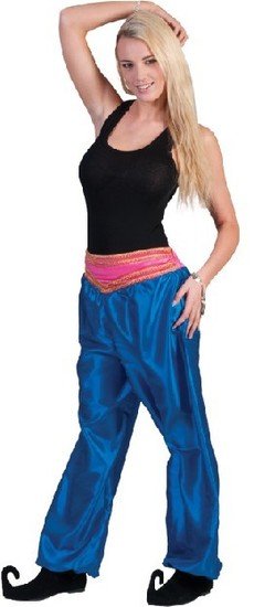 Broek Ali Baba vrouw deluxe blauw afbeelding