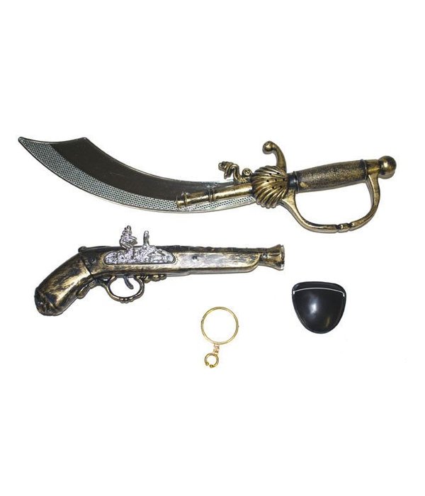 Piraten set 4 delig zwaard/pistool
