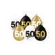 Ballonnen Celebration 50 Jaar Wit/Goud/Zwart (6st)