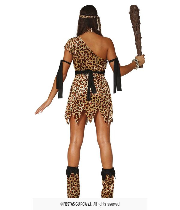 Jurk Holbewoner Troglodyte Panterprint