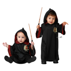 Baby Peuter Tovenaarspakje Hogwarts zwart/rood