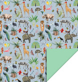 Jungle Blue & Mint Inpakpapier (70x300cm)