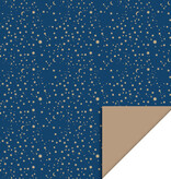Galaxy Foil Gold Blue & Taupe Inpakpapier (70x300cm)