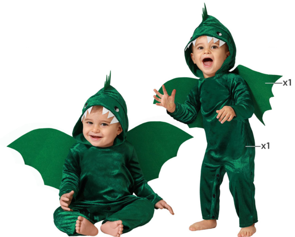 Baby Peuter Groen Drakenpakje